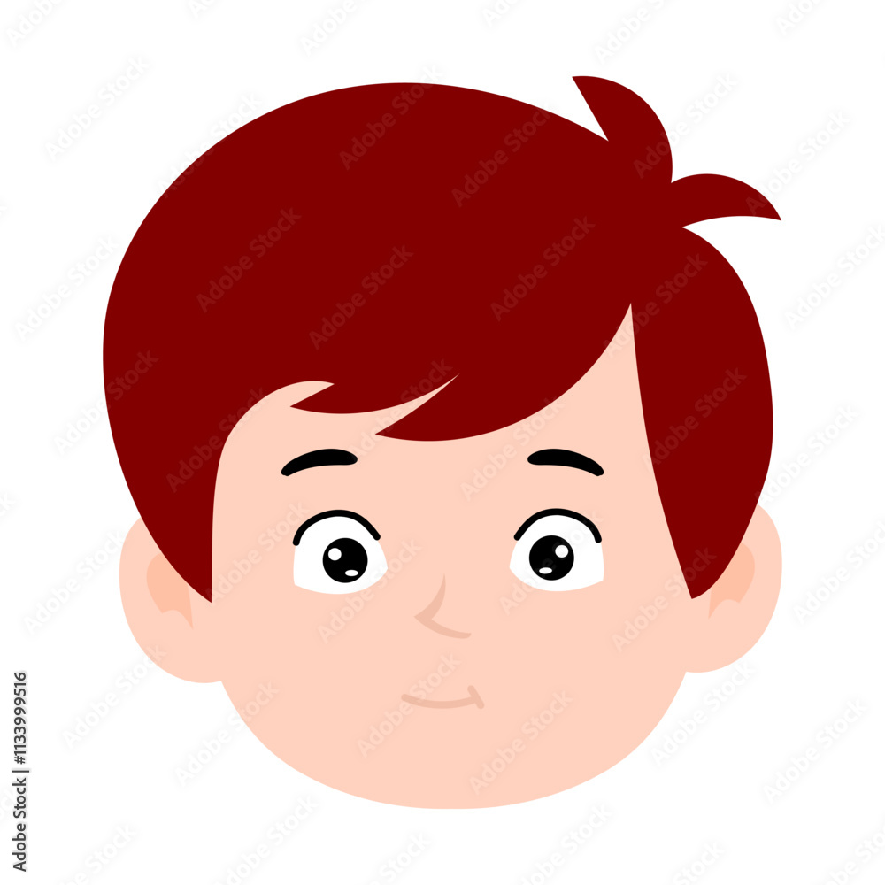 avatar kid boy different face emoticon with red hair cartoon avatar kid boy different face emoticon with red hair cartoon