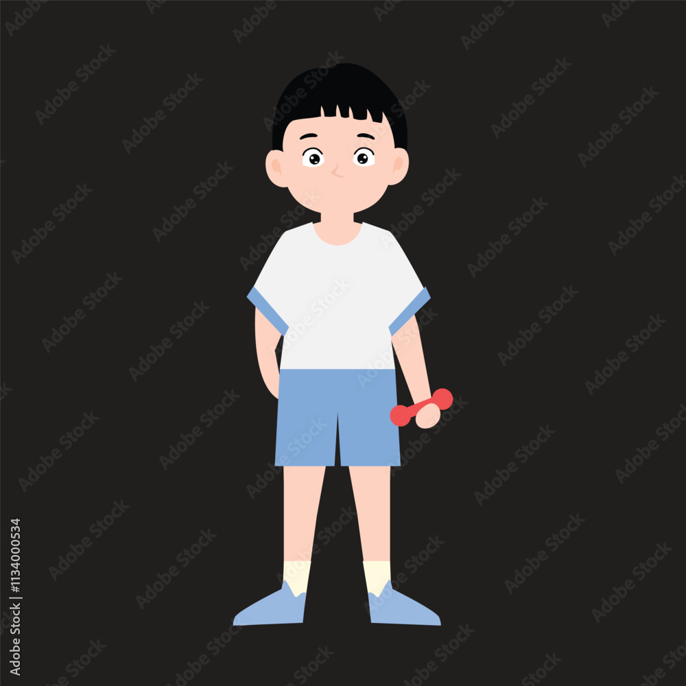 boy cartoon illustration exercise sport desiign element stock. blue white boy cartoon illustration exercise sport desiign element stock. blue white