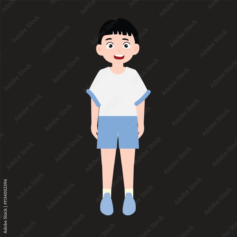 boy training with white and blue sports shirt. with many poses boy training with white and blue sports shirt. with many poses