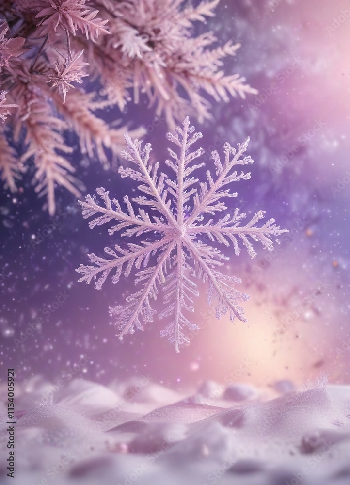 Soft pink and lavender hues with delicate snowflakes on a starry abstract Christmas background, gentle atmosphere, abstract christmas background Soft pink and lavender hues with delicate snowflakes on a starry abstract Christmas background, gentle atmosphere, abstract christmas background