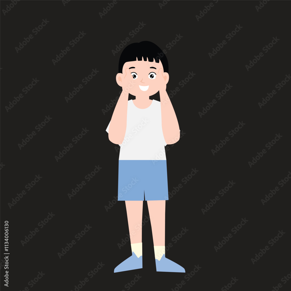 boy training with white and blue sports shirt. with many poses boy training with white and blue sports shirt. with many poses