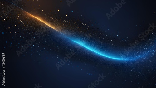 Dark blue and glow particle abstract background.