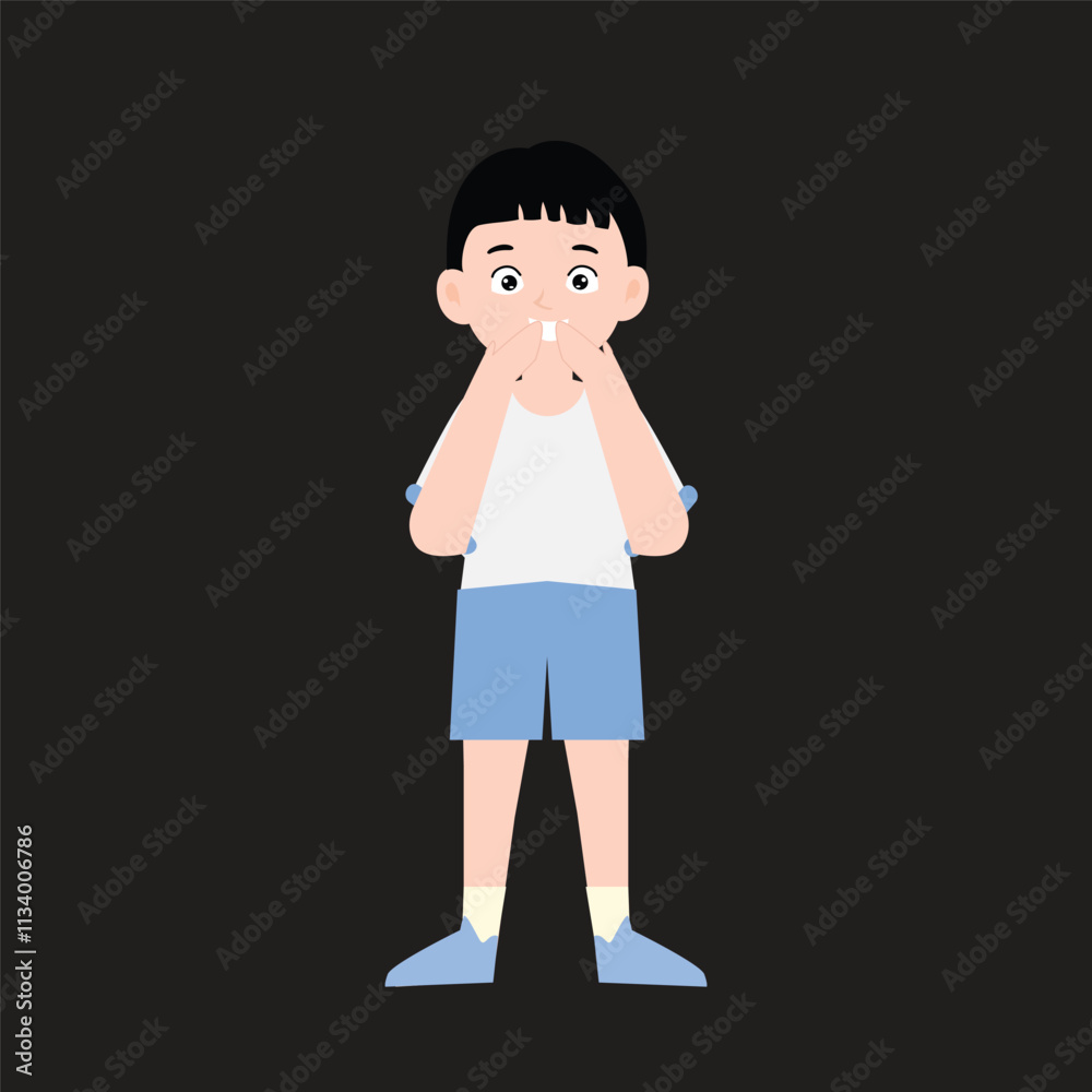 boy training with white and blue sports shirt. with many poses boy training with white and blue sports shirt. with many poses