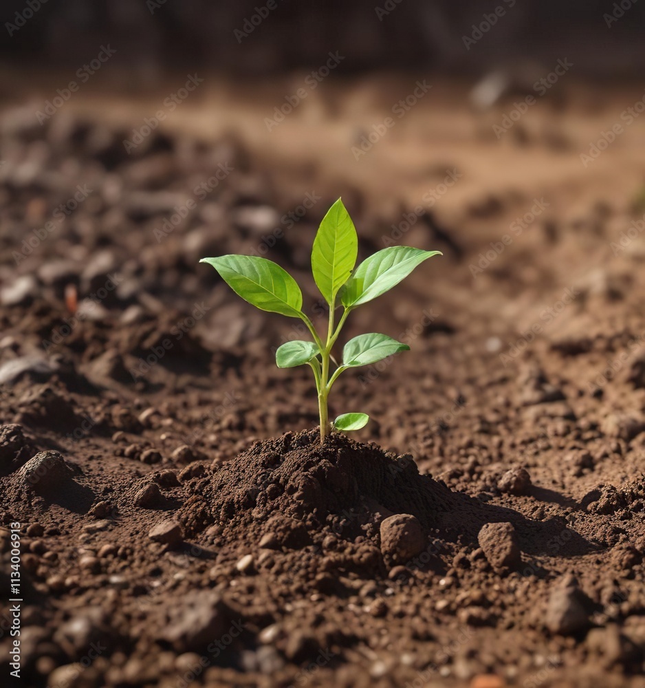 Soybean seedling emerging from the soil after harvesting , agricultural products, plant development, soybean cultivation Soybean seedling emerging from the soil after harvesting , agricultural products, plant development, soybean cultivation
