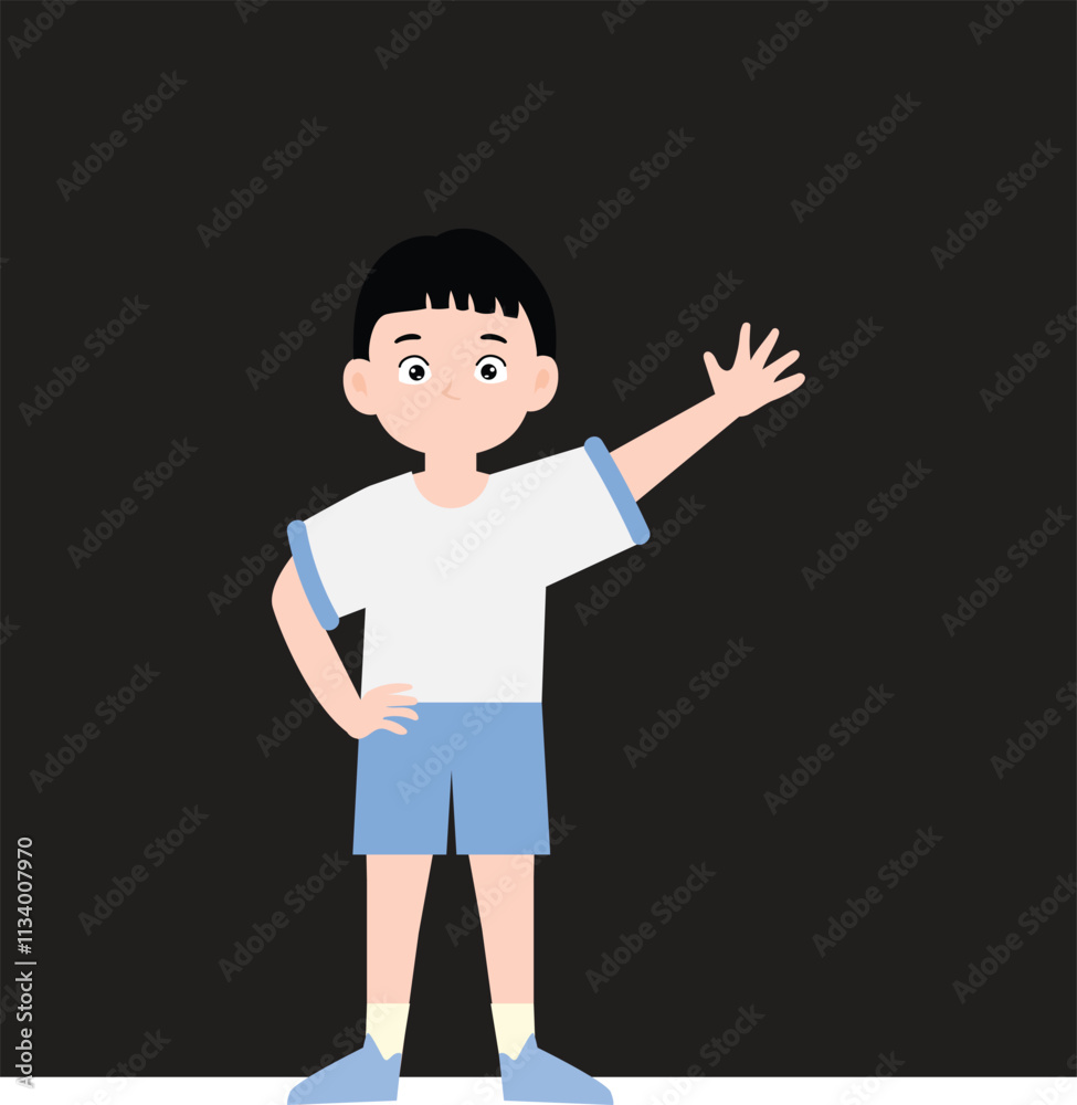 boy training with white and blue sports shirt. with many poses boy training with white and blue sports shirt. with many poses