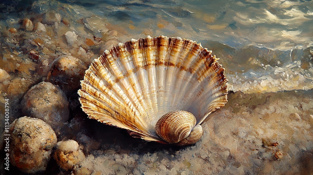 Seashell on the Beach: A Coastal Masterpiece Seashell on the Beach: A Coastal Masterpiece