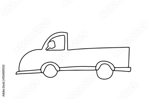 set of handrawn car transportation with red color element. 