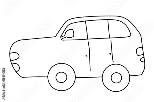 set of handrawn car transportation with red color element. 