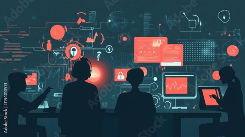 Wallpaper Mural cybersecurity team monitoring data Torontodigital.ca