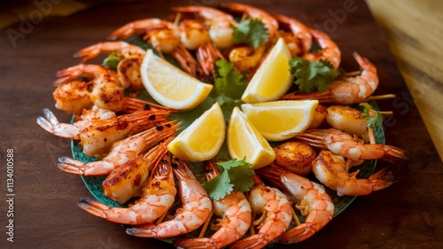a-photo-of-a-colorful-display-of-tandoori-shrimp