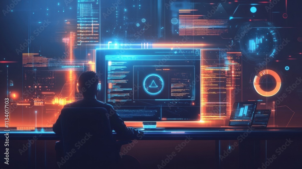 cybersecurity expert working late cybersecurity expert working late