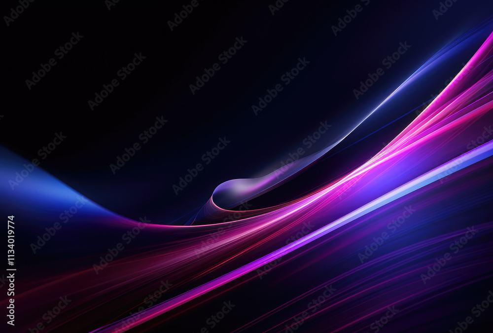 Abstract Colorful Light Waves on Dark Background Abstract Colorful Light Waves on Dark Background