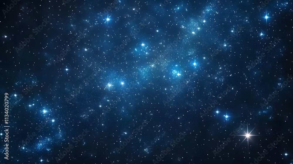 Naklejka premium Celestial Night Sky Starfield Displaying Numerous Stars