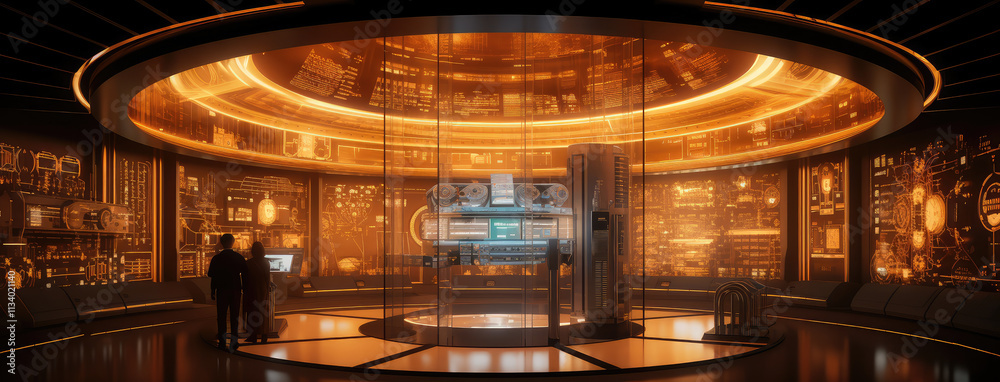 Obraz premium Command Center of Tomorrow: High-Tech Hub