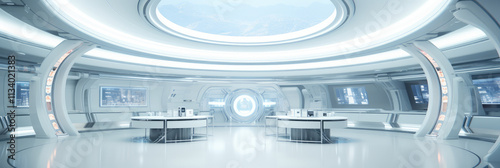 Modern Futuristic Spaceship Command Center