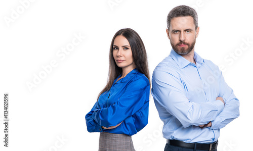 businesspeople together while having a meeting in the office. businesspeople working on business project. collaborating on a new business project. businesspeople isolated on white. express confidence