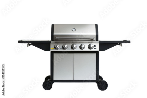 Barbecue Grill with Four Burners Isolated on PNG Transparent Background