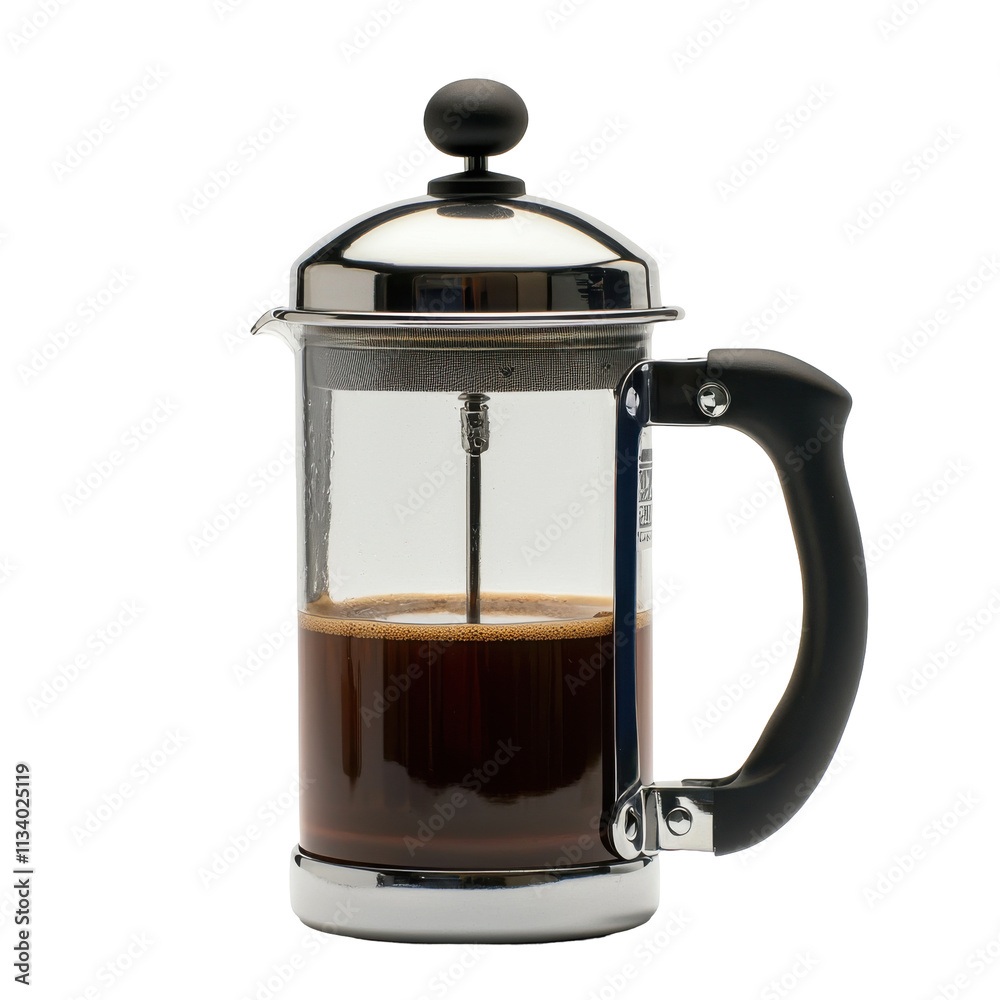 Coffee Press Brews Delicious Drink Isolated on PNG Transparent Background Coffee Press Brews Delicious Drink Isolated on PNG Transparent Background