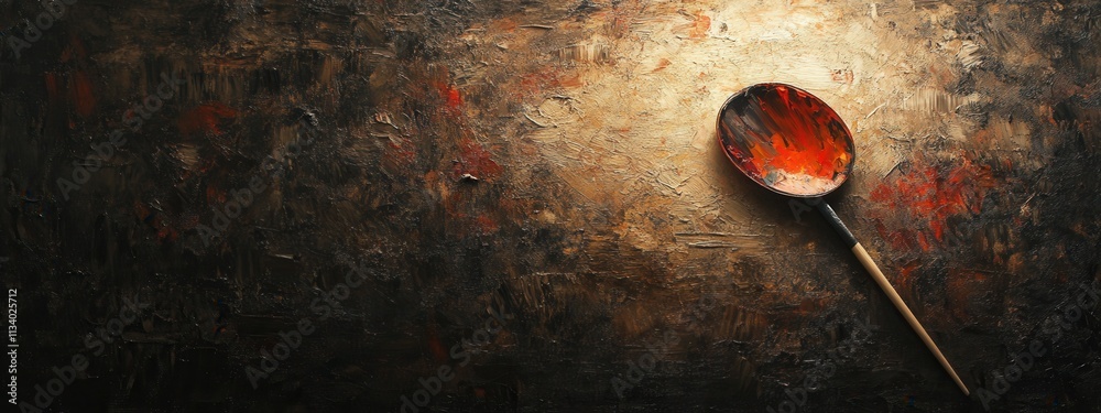 Stirring culinary creativity artistic spoon in a dimly lit environment abstract food photography close-up view Stirring culinary creativity artistic spoon in a dimly lit environment abstract food photography close-up view
