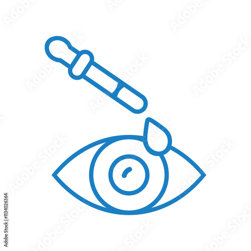 Eye Dropper, Vision, Ophthalmology, Eye Care Vector Line Icon blue