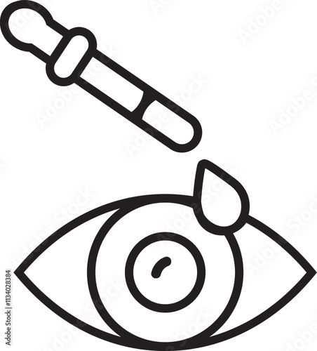 Eye Dropper, Vision, Ophthalmology, Eye Care Vector Line Icon black