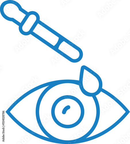 Eye Dropper, Vision, Ophthalmology, Eye Care Vector Line Icon blue