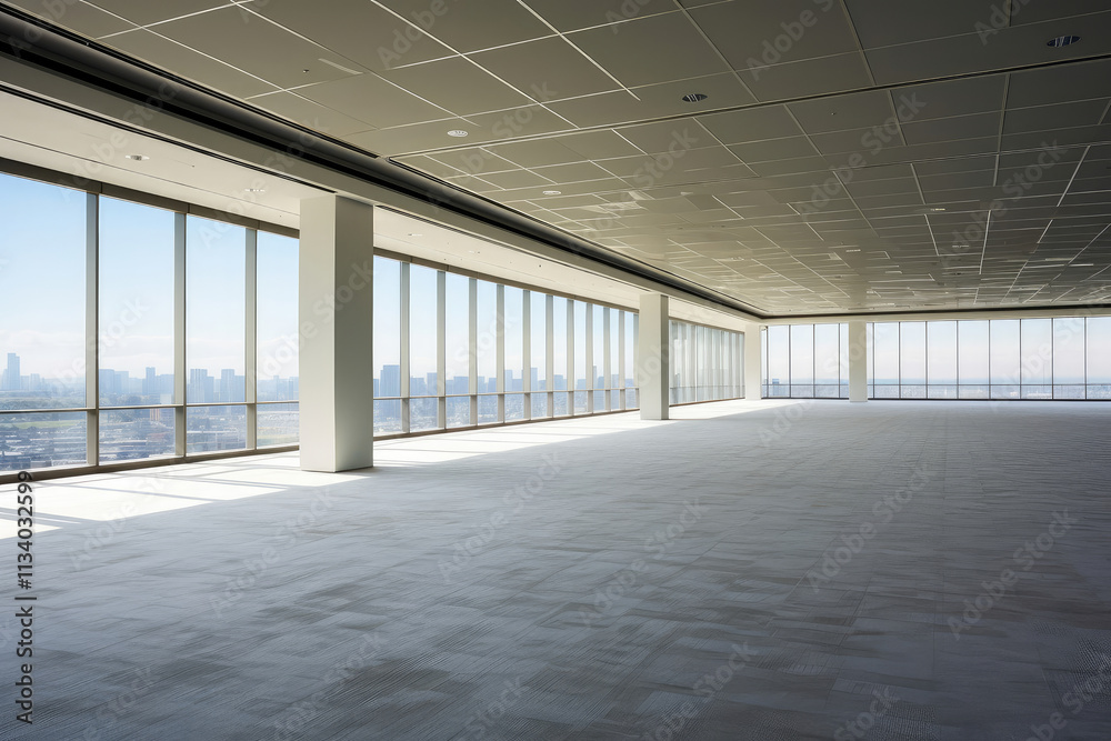 Spacious Empty Office Space with City View Spacious Empty Office Space with City View