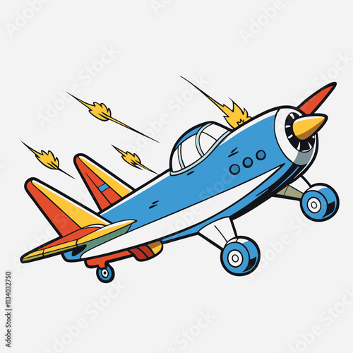 Accident, crash, plane logo or icon on a transparent background