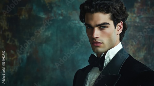 elegant man in tuxedo portrait photography