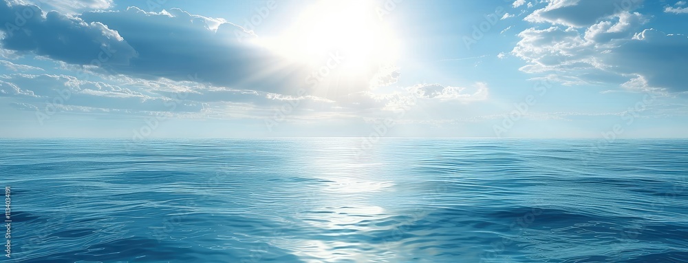 Obraz premium Tranquil Dawn Light over Calm Sea Panorama