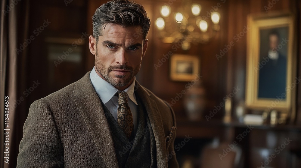 stylish man in brown suit classic gentleman portrait stylish man in brown suit classic gentleman portrait