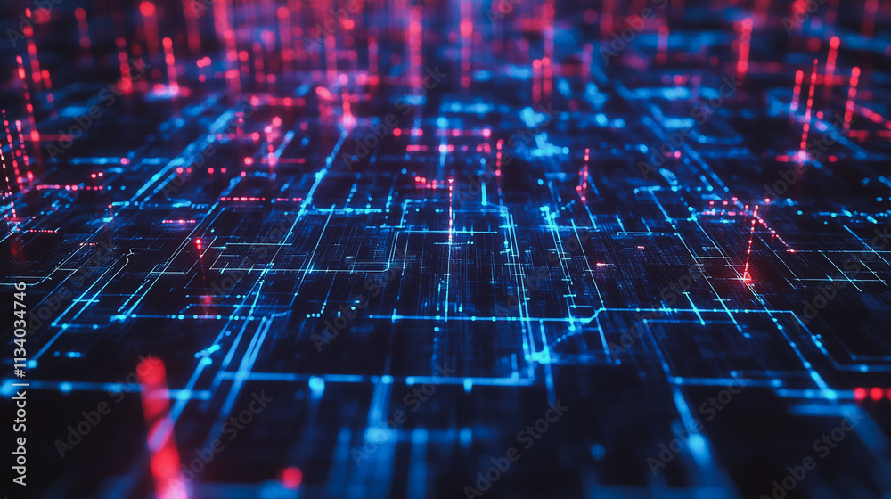 Obraz premium Smart digital Innovation city with connection network reciprocity over the cityscape. of future smart wireless digital city and social media networking systems that connects people with in city