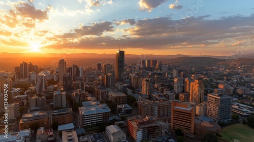 pretoria sunset cityscape aerial view