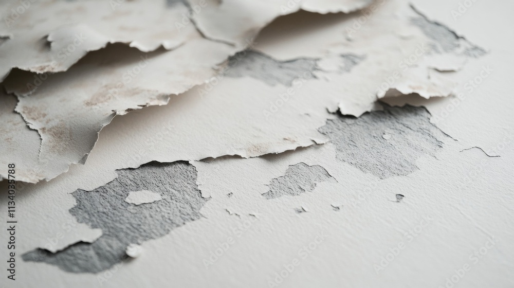 Obraz premium Peeling White Paint on a Wall Surface