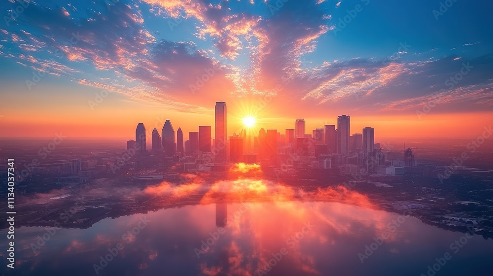 Dallas Skyline Sunrise: A Breathtaking Aerial View Dallas Skyline Sunrise: A Breathtaking Aerial View