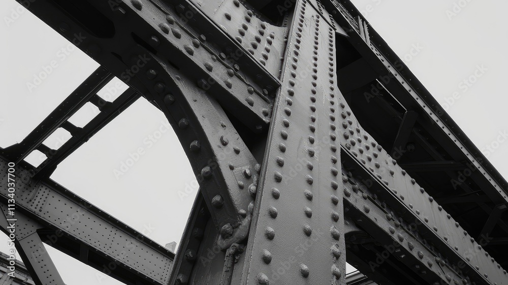 Naklejka premium Intricate Steel Bridge Framework