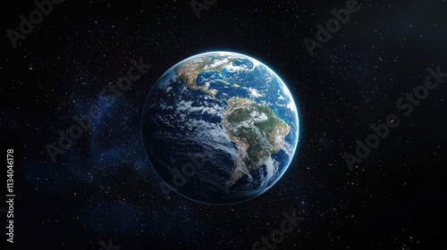 Fototapeta Naklejka Na Ścianę i Meble -  Planet earth rotating in space, in planet earth view from outer space.