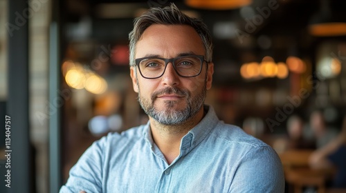 Portrait of a Confident Man in a Casual Shirt photo