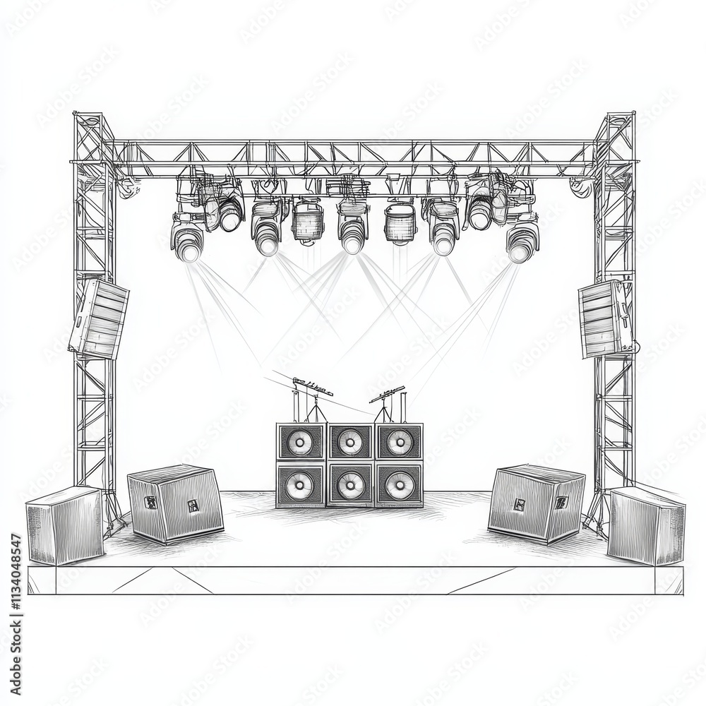 Fototapeta premium An outlined concert stage