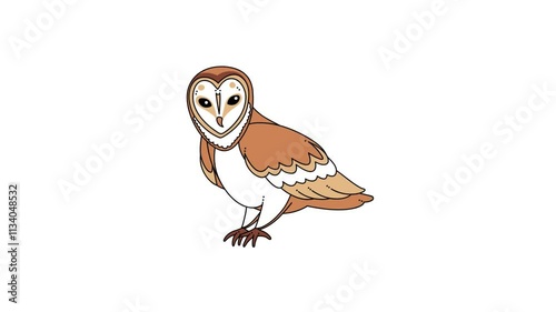 owl cartoon animation. owl bird animation. owl icon.  animated icon of owl bird. photo