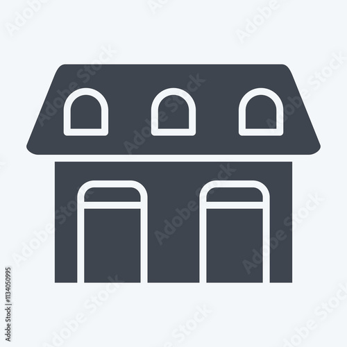 Icon Stable. related to Equestrian Sport symbol. glyph style. design editable