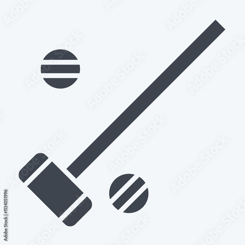 Icon Mallets And Ball. related to Equestrian Sport symbol. glyph style. editable