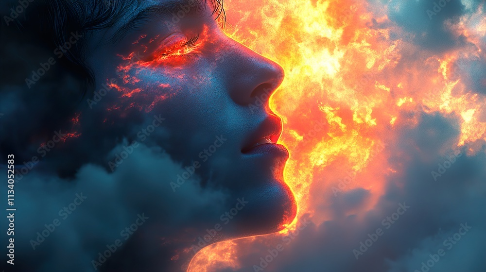 Fiery Soul: A Surreal Portrait of Passion and Power Fiery Soul: A Surreal Portrait of Passion and Power