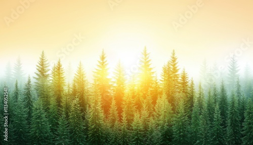 Sunrise event over evergreen forest nature scene tranquil environment scenic viewpoint serenity concept for seo impact