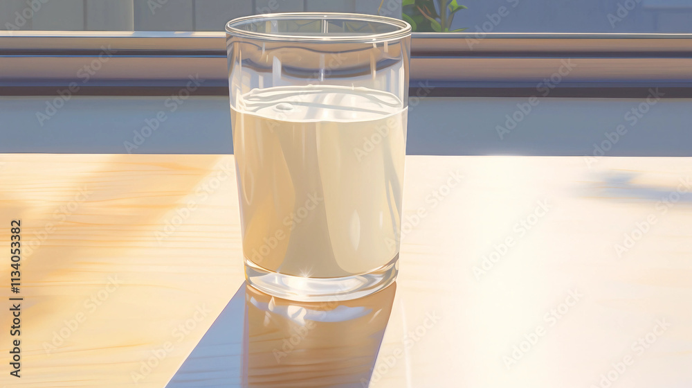 Refreshing Glass of Milk with Sunlight ( Refreshing Glass of Milk with Sunlight (