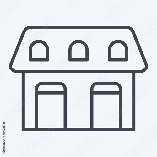 Icon Stable. related to Equestrian Sport symbol. line style. design editable