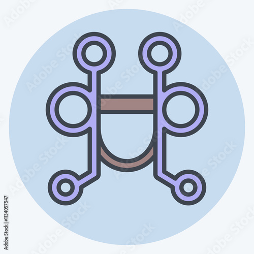 Icon Pelham Bit. related to Equestrian Sport symbol. color mate style. design editable