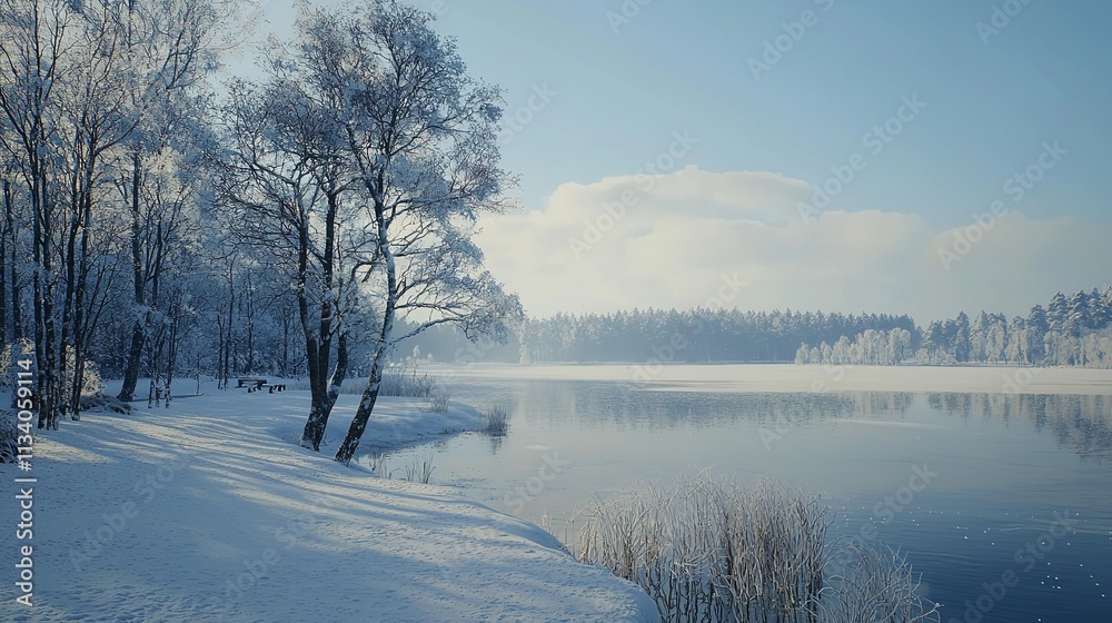 Winter at the Lake. Winter at the Lake.