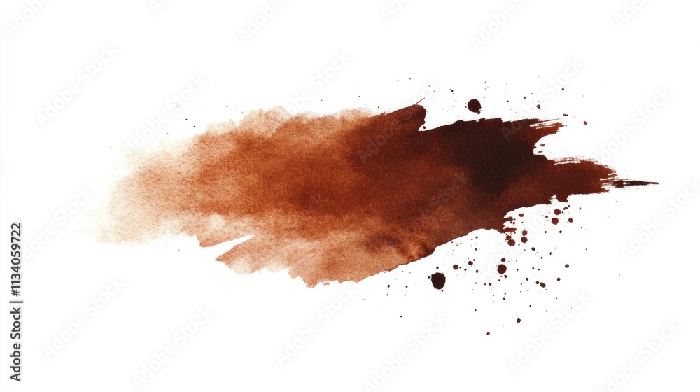 Brown paint stain on white background Brown paint stain on white background