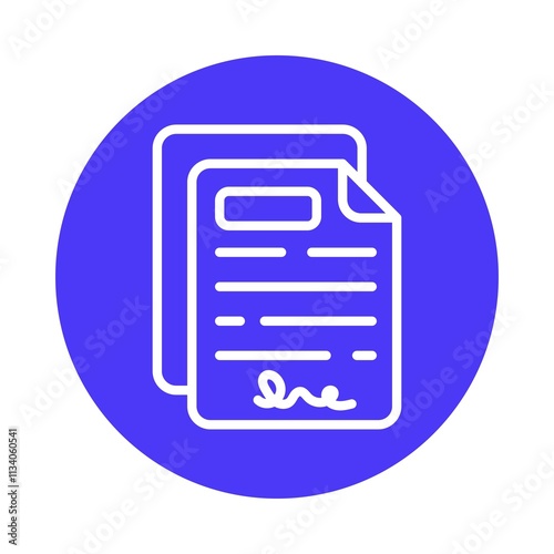 Contract Vector Circle Outline Icon. Eps 10 File 